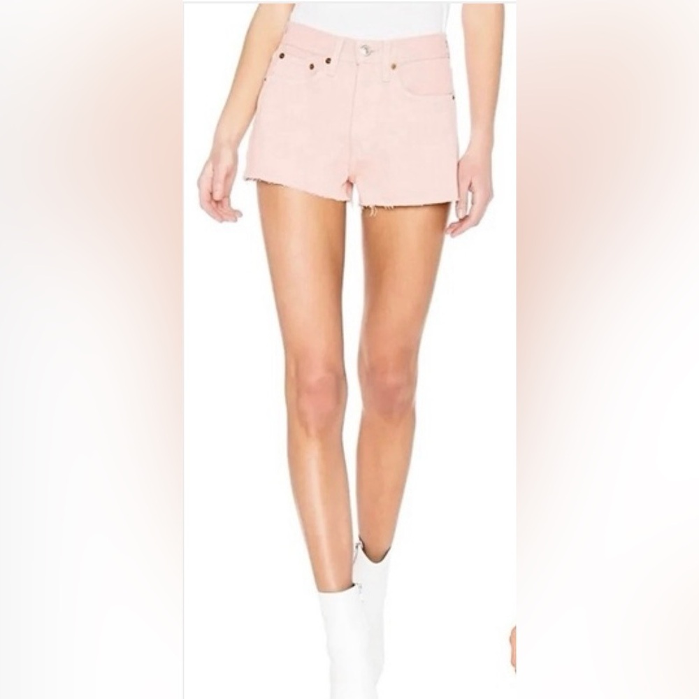 NWT Levi’s Re/Done 90s the short high waist cut off pink denim shorts size 26